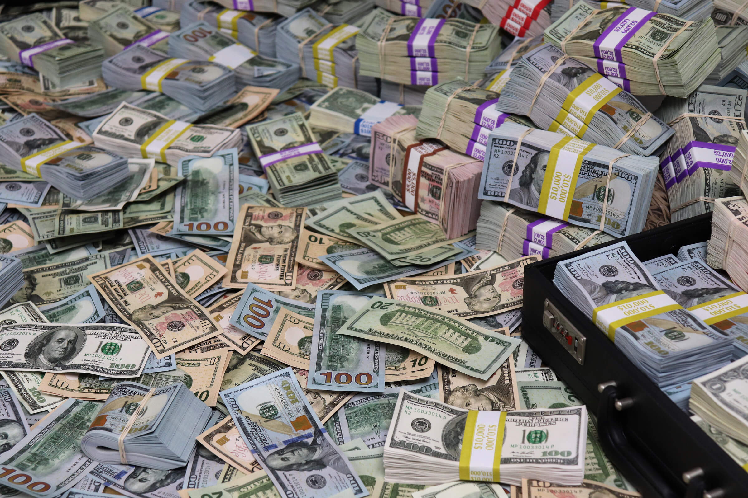 Prop Money - New and Aged Prop Money, Money Bands, Briefcases, Duffle Bags